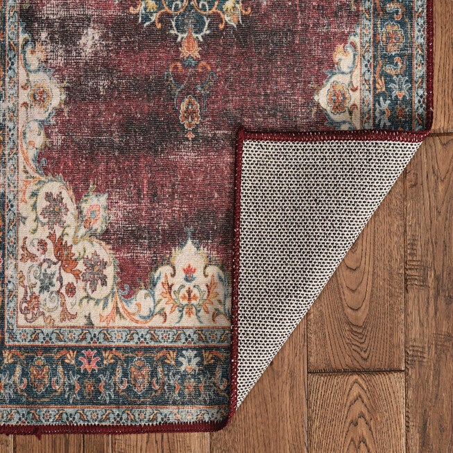 Washable Bryant Ivory/Burgundy Rug, , on-hover image number 1