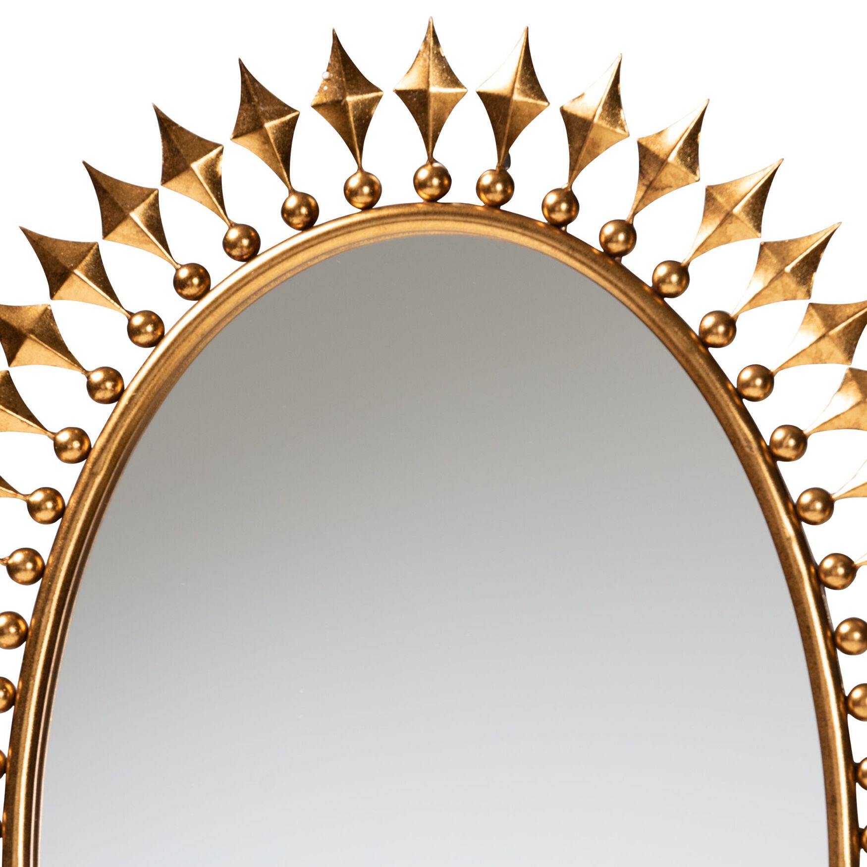Rogier Modern Glam And Luxe Antique Goldleaf Metal Accent Wall Mirror, , on-hover image number 1
