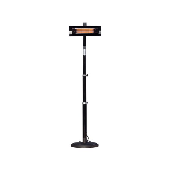 Black Powder Coated Steel Telescoping Offset Pole Mounted Infrared Patio Heater, BLACK, hi-res image number null
