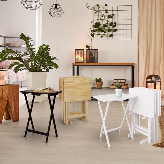 5pcs Tray Table Set - White, , alternate image number null