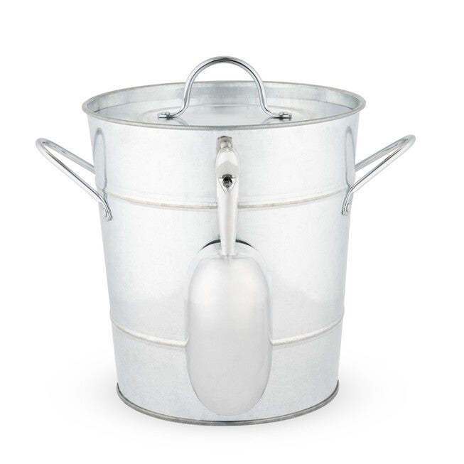 Galvanized Metal Ice Bucket, METALLIC, hi-res image number null