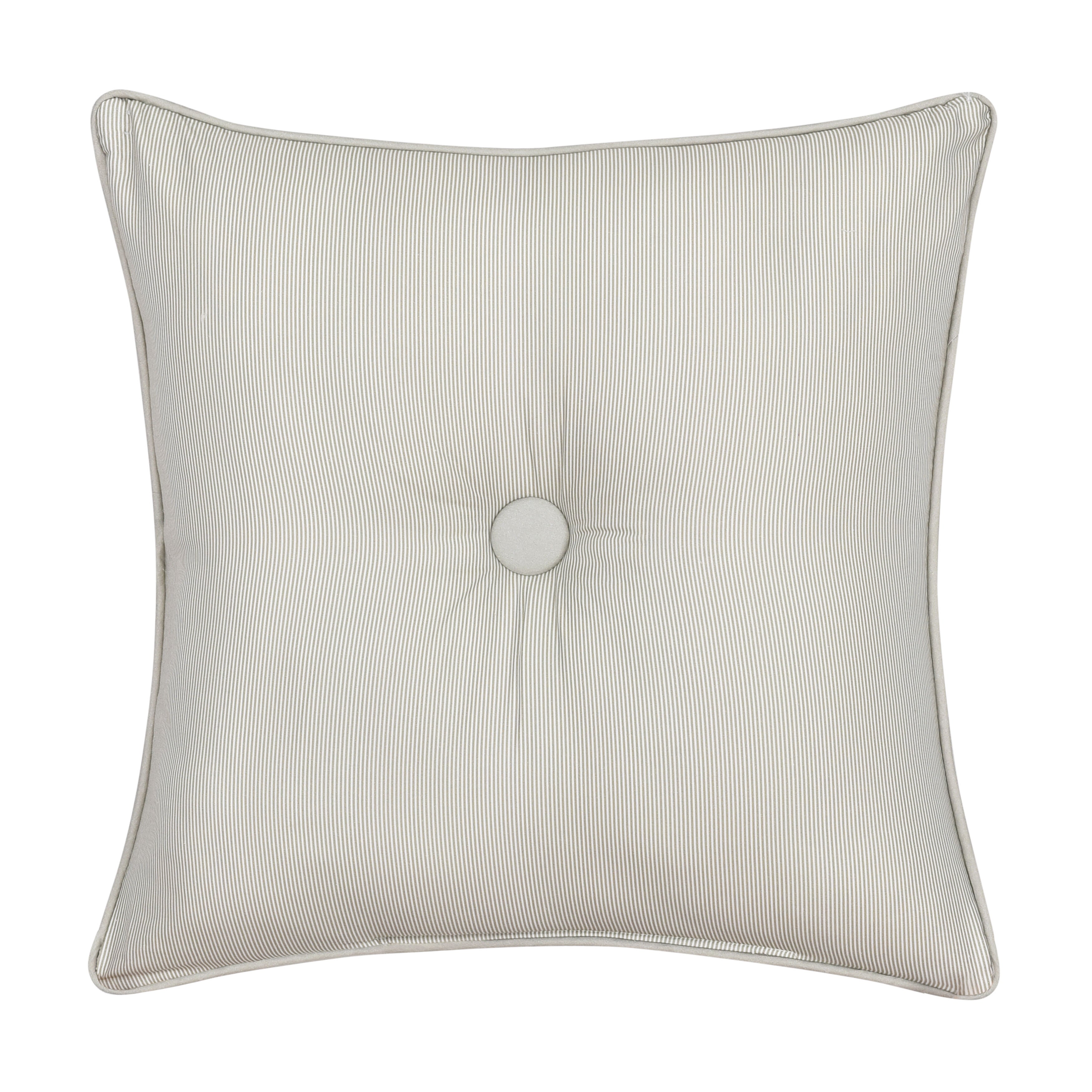 CLARICE 18 inches SQUARE DECORATIVE THROW PILLOW, GREEN, on-hover image number 1