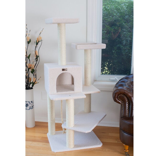 Real Wood 57 inches Fleece Covered Cat Tree Climber, , alternate image number 2