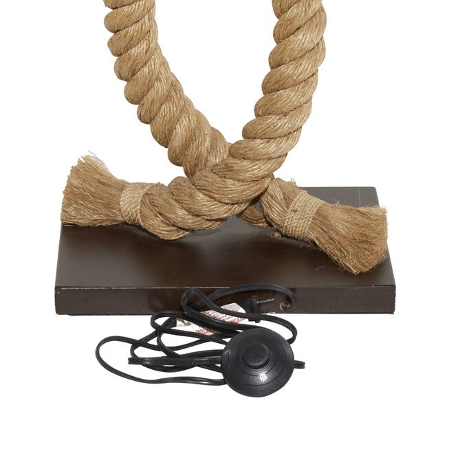 Brown Jute Rope And Iron Rustic Floor Lamp, , alternate image number 4