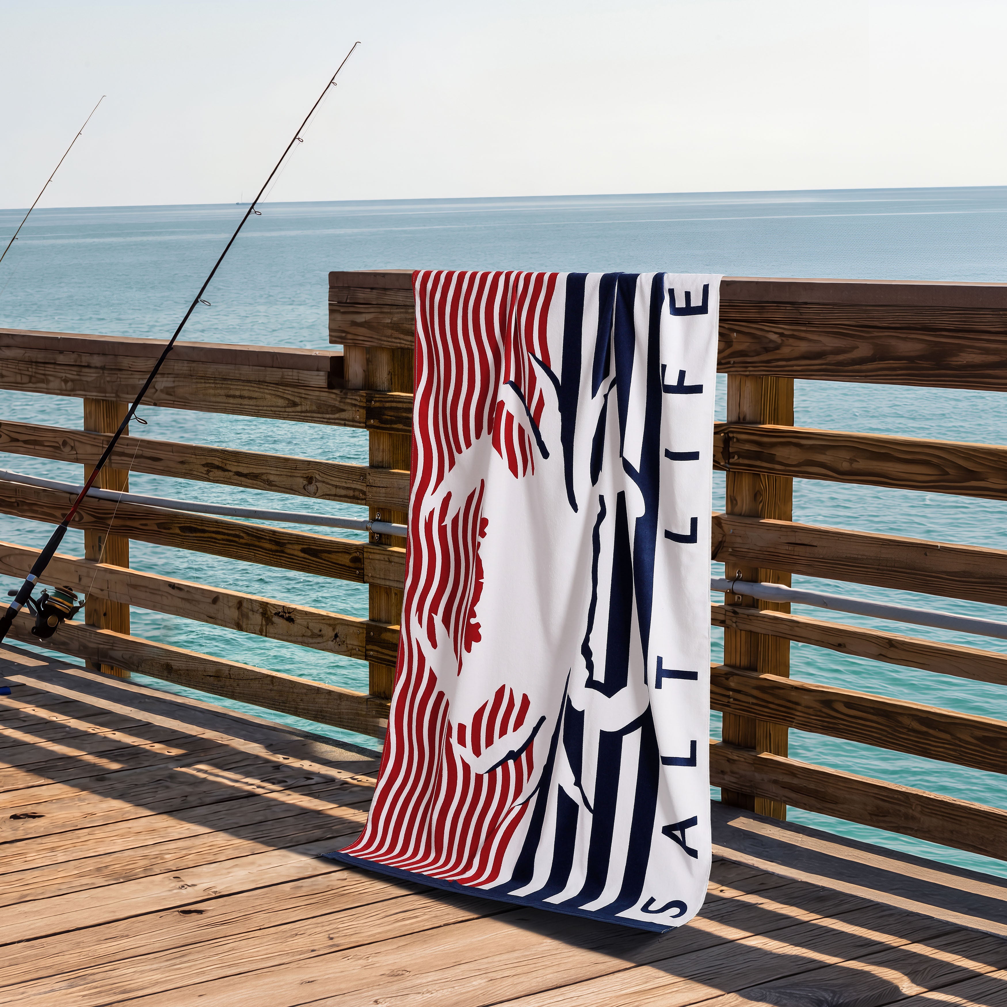 Crabbin Beach Towel, NAVY, hi-res image number 0