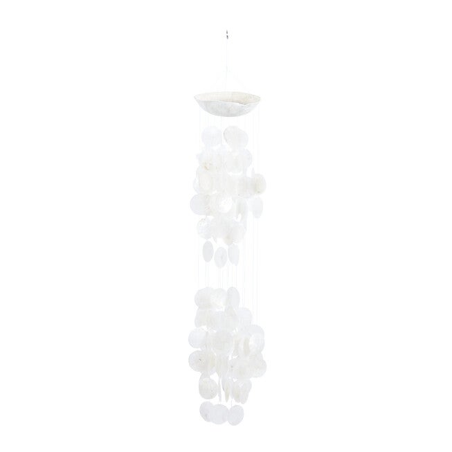 White Capiz Coastal Windchime, , on-hover image number null