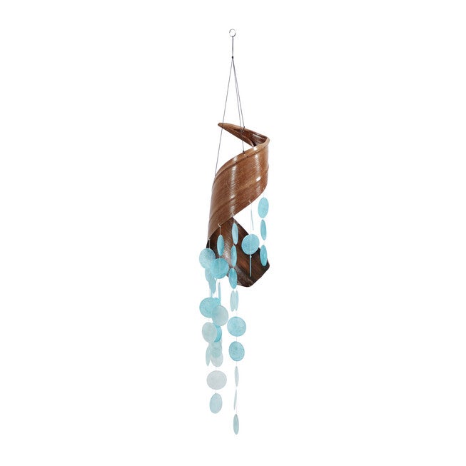 Teal Capiz Coastal Windchime, , on-hover image number 1