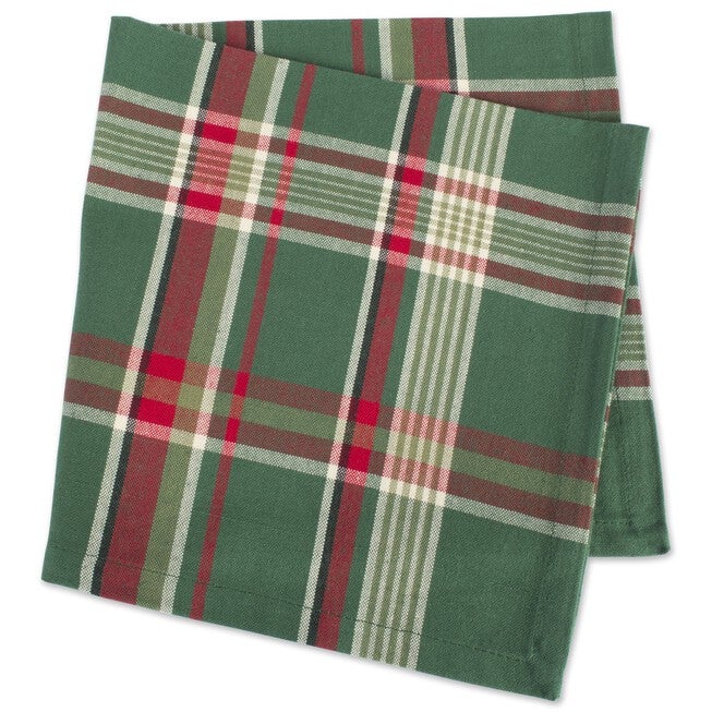 Dark Green Plaid Napkin, Set of 6, , alternate image number 4