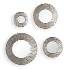 Hammered Metallic Wall Mirrors, Set of Four, SILVER, hi-res image number null