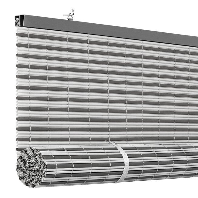 Cordless Veranda Vinyl Roll-Up Blind, Charcoal Silver, , alternate image number 3