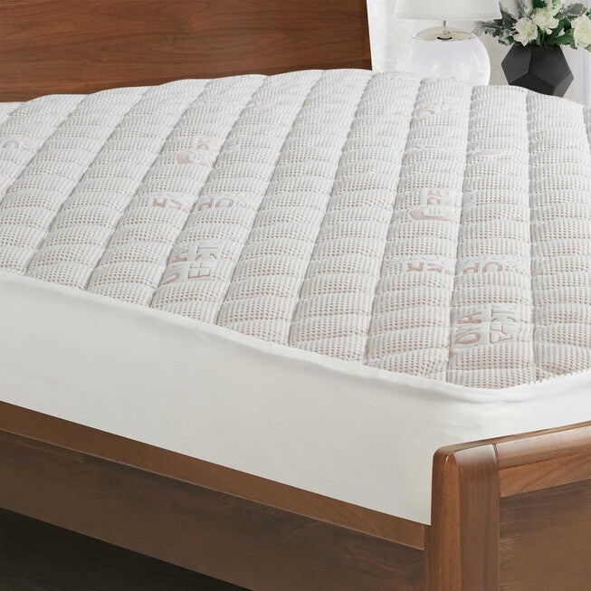 All-In-One Copper Effects Antimicrobial Fitted Mattress Pad, Twin, , on-hover image number 1