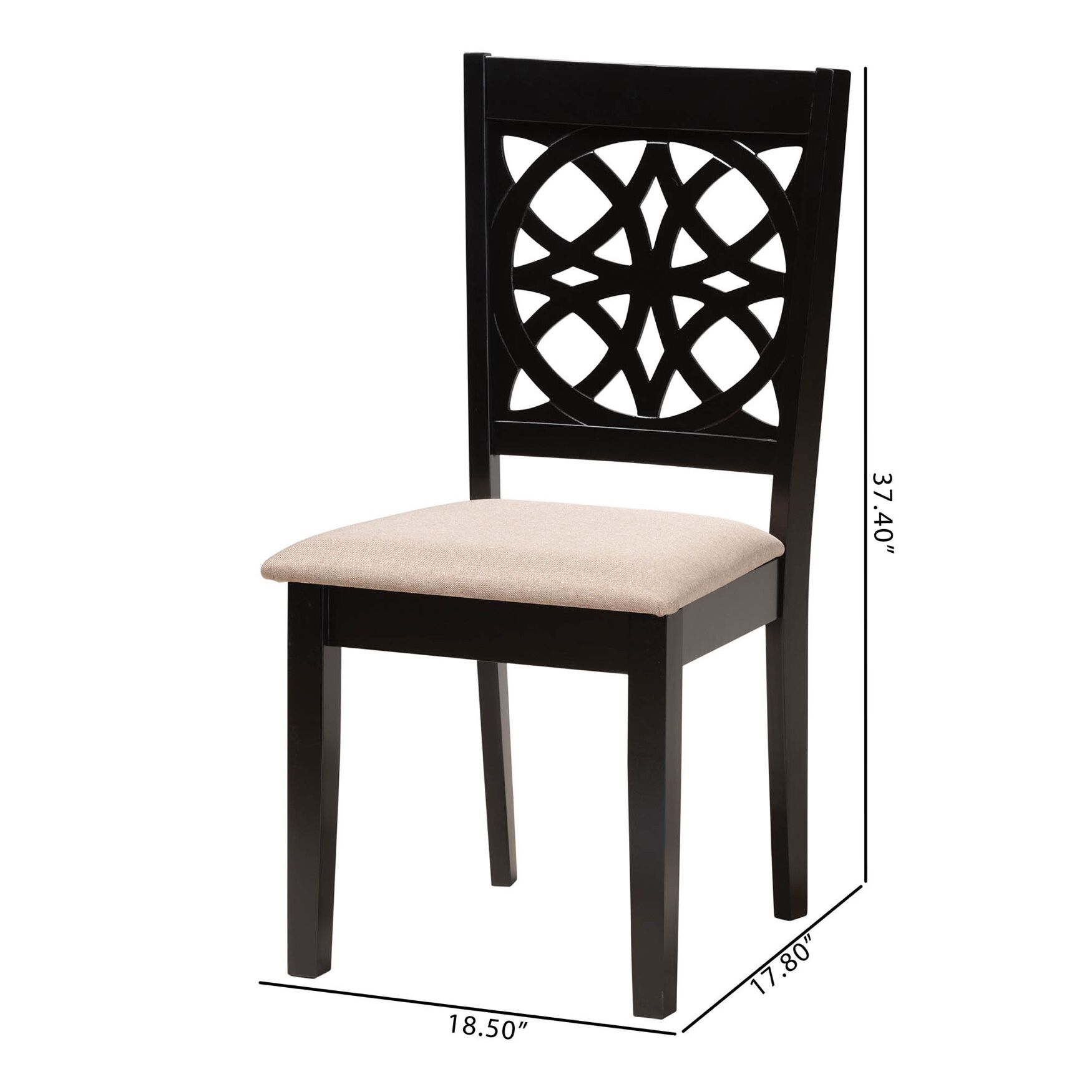 Abigail Modern Grey Fabric and Walnut Brown Finished Wood 2-Piece Dining Chair Set, , alternate image number 13