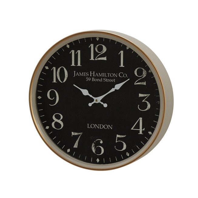 Black Traditional Metal Wall Clock, , alternate image number null