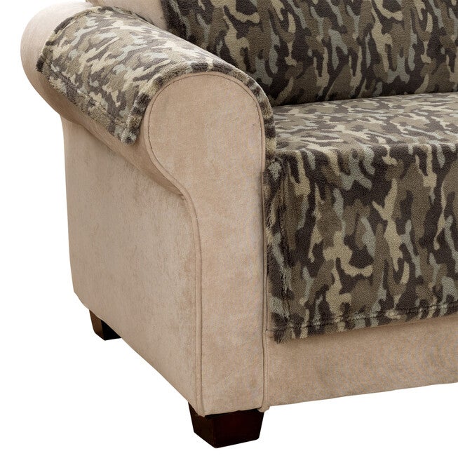 Camo Plush Loveseat Furniture Cover, , alternate image number null