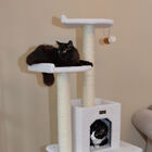 Classic 62" Real Wood Cat Tree With Levels, Condo And Two Perches, , alternate image number null