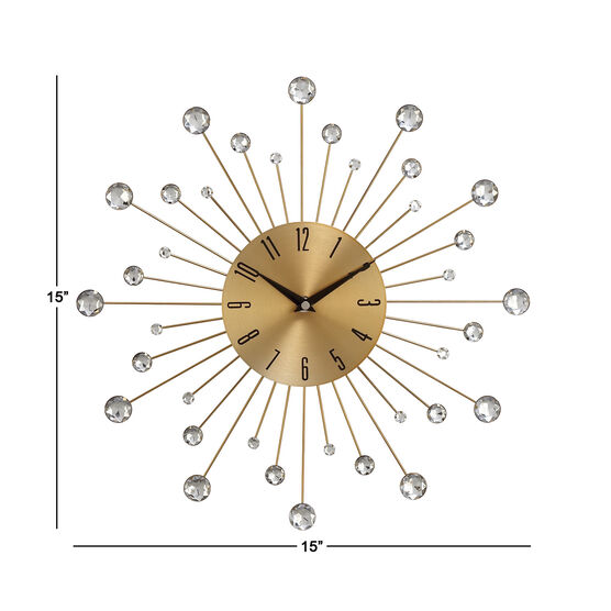 Gold Glam Metal Wall Clock, , alternate image number null