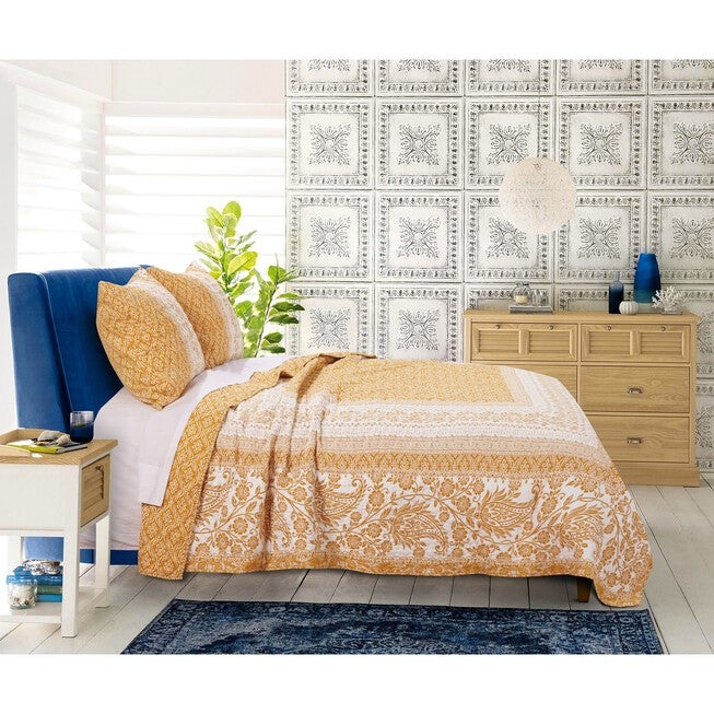 Mykonos Gold Quilt Set , GOLD, hi-res image number 0