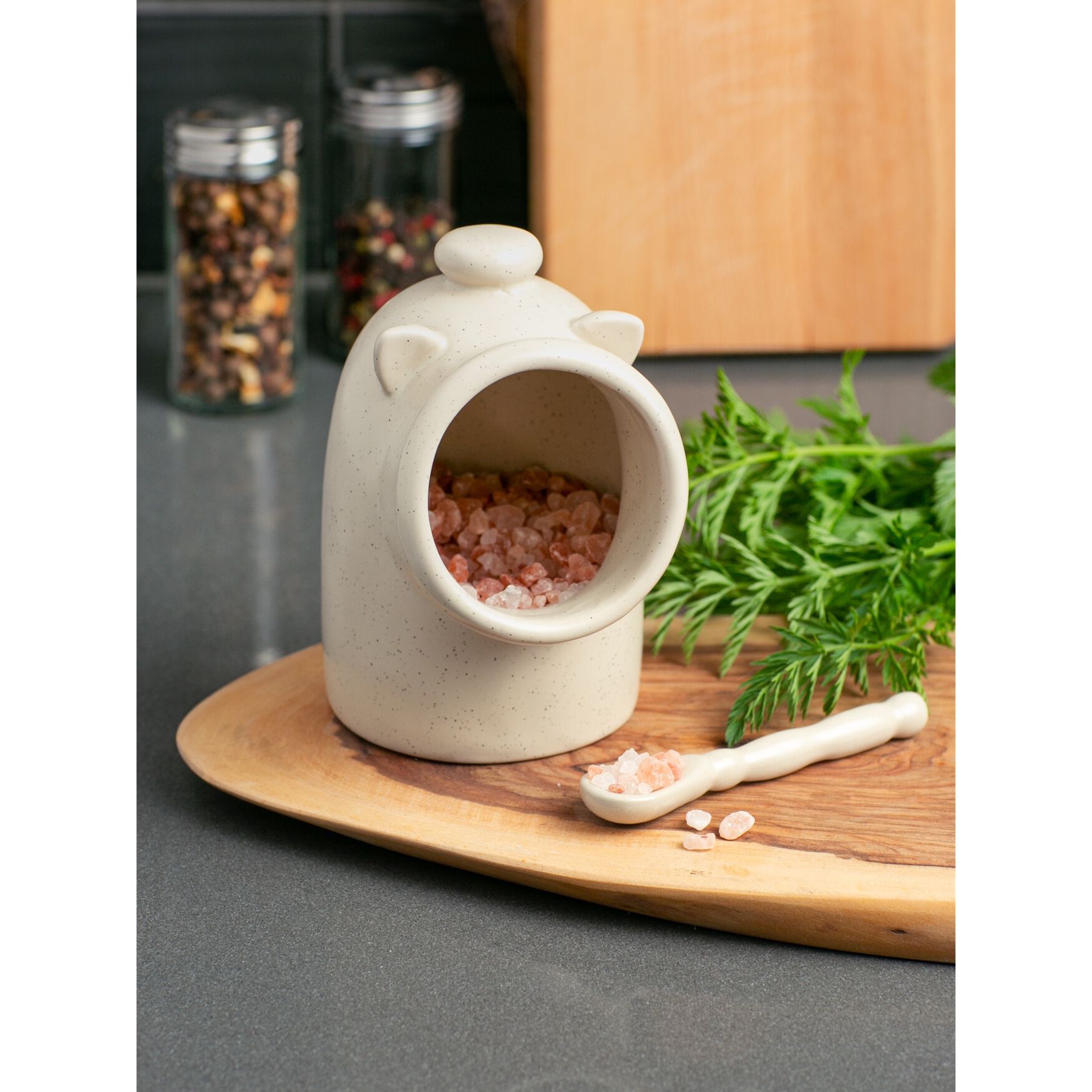 Stoneware Salt Pig - Oat, , alternate image number 4