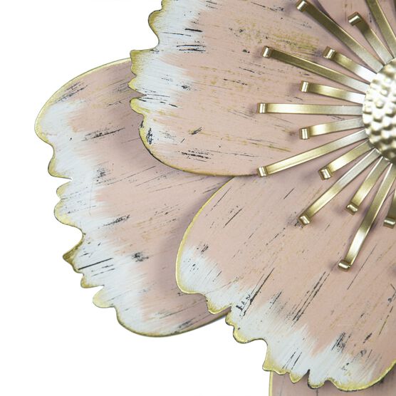 Layered Pink Metal Flower Wall Decor, , alternate image number null