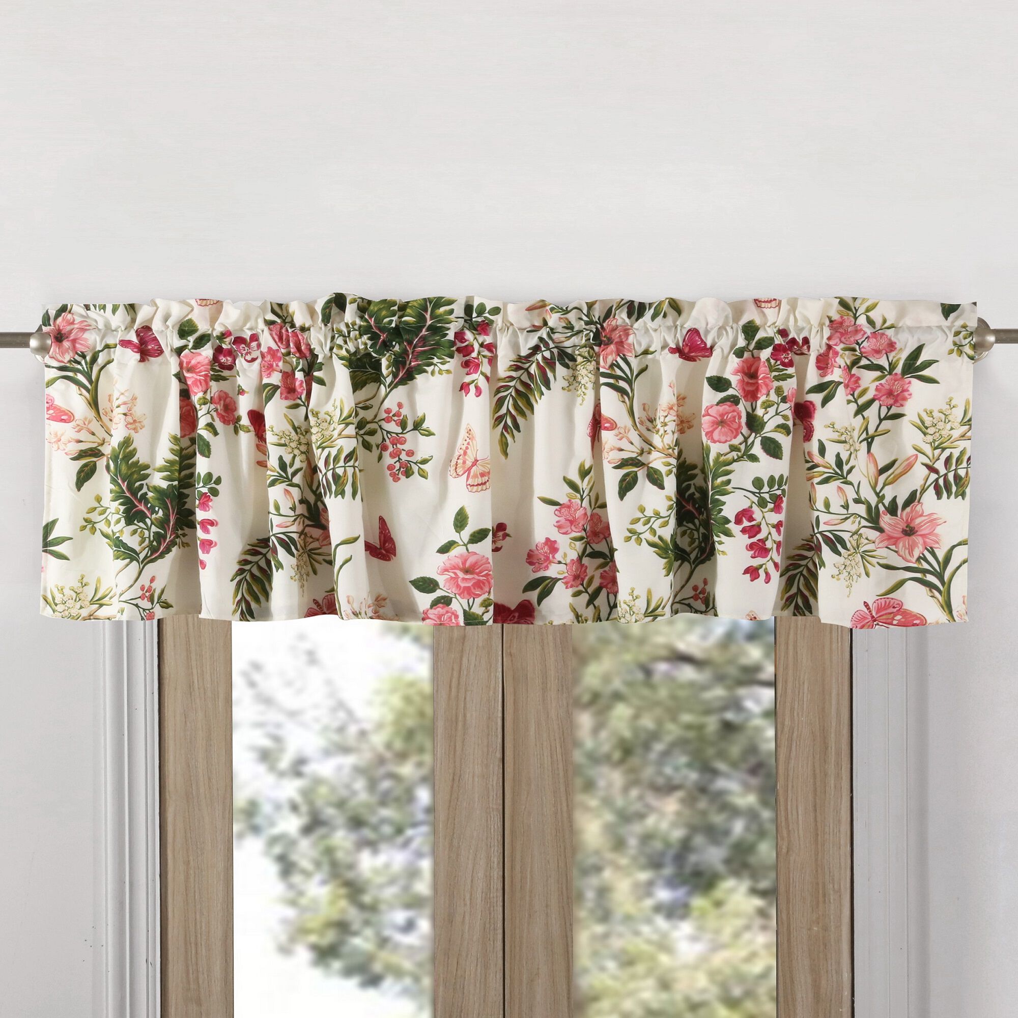 Butterflies Window Treatment Valance Curtains, MULTI, alternate image number 2