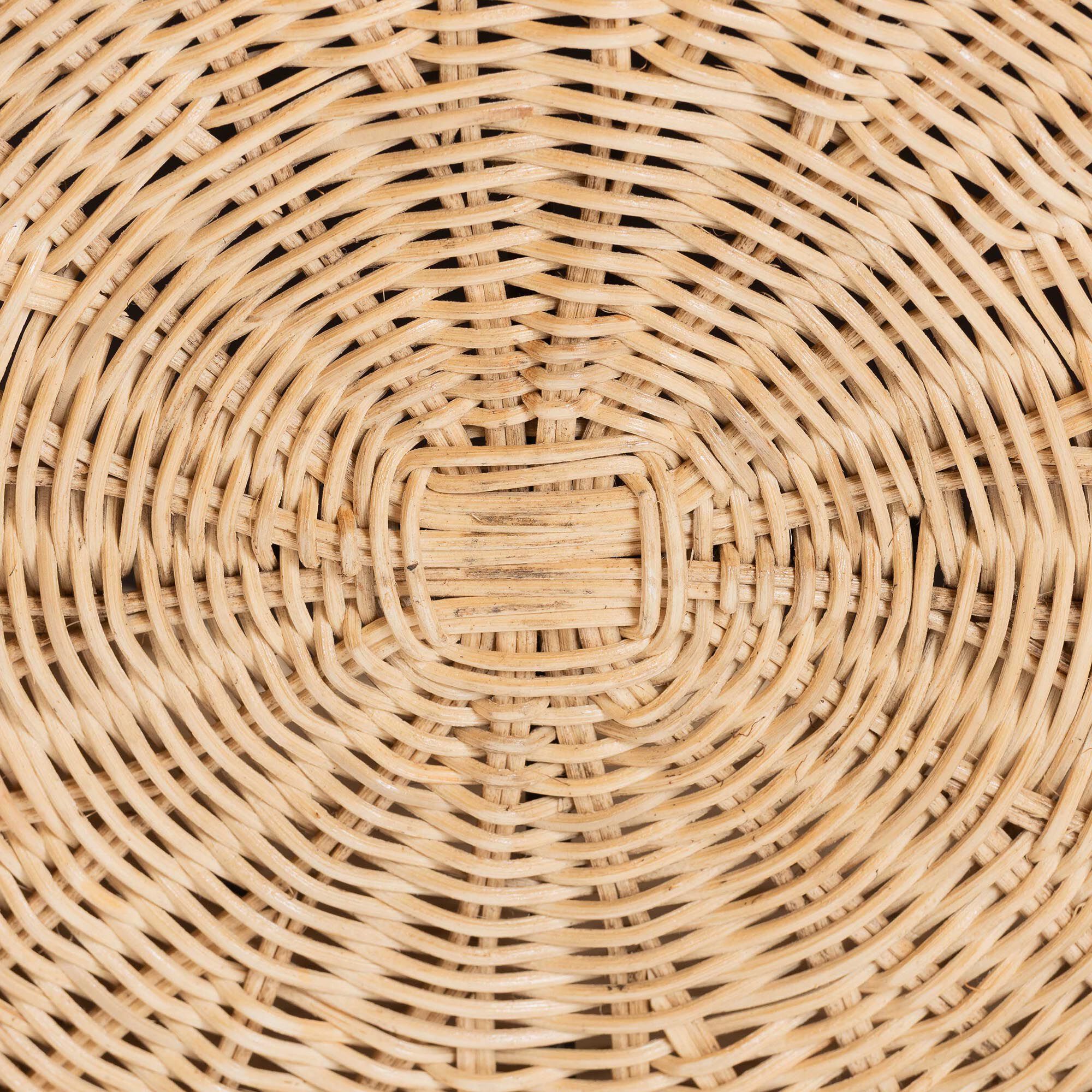 Ying Round Natural Rattan Ottoman with Cushion, BROWN, alternate image number 4