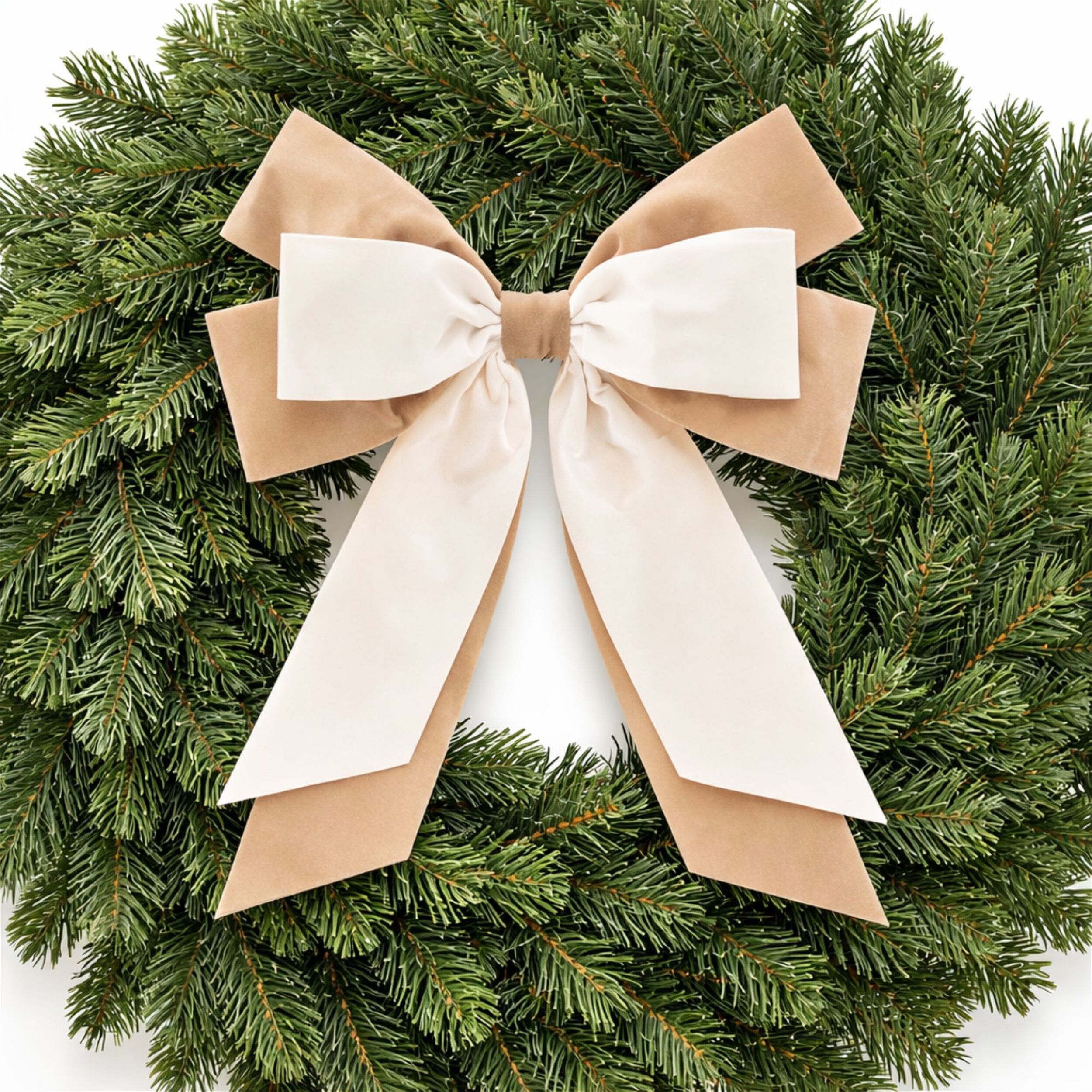 Double Bow Ornament (Set of 2), CREAM TAN, alternate image number 3