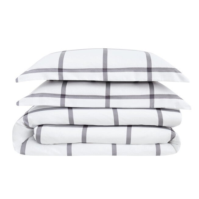 Printed Windowpane 3-Piece Duvet Cover Set, , alternate image number 2