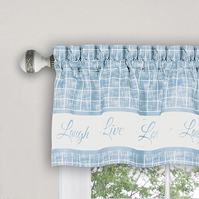 Live, Love, Laugh Window Curtain Tier Pair and Valance Set - 58x24, , alternate image number null