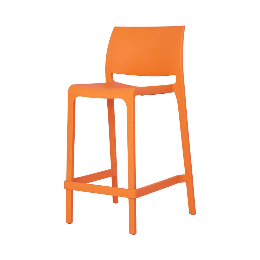 SET OF 2 SENSILLA OUTDOOR STACKABLE COUNTER STOOLS, ORANGE, alternate image number 2
