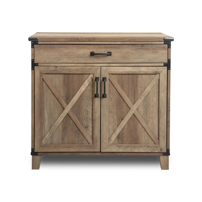 Oxford Rustic Oak Laptop Credenza, OAK, hi-res image number 0