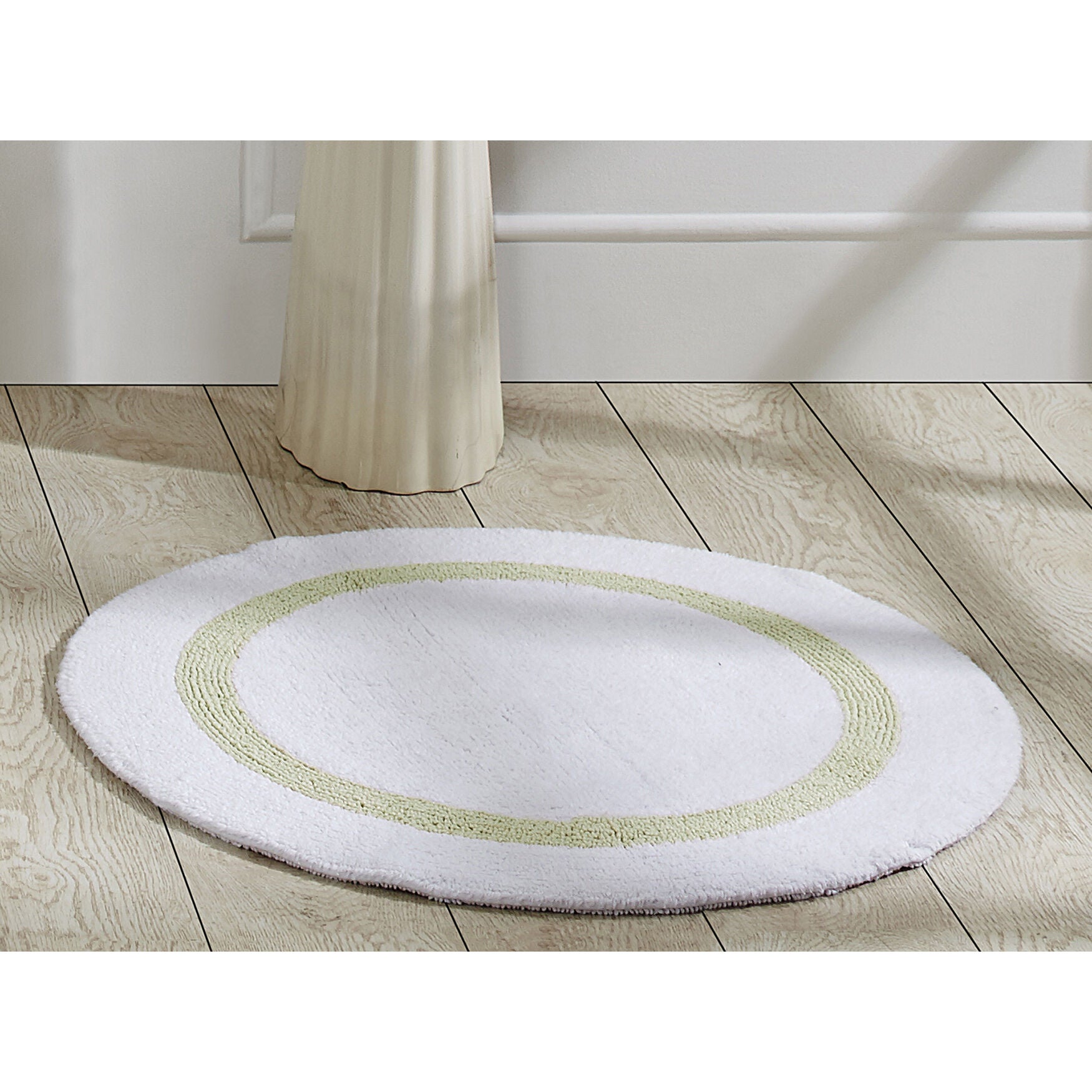 Hotel Collection 100% Cotton 30 inches Round Bath Rug, WHITE SAGE, hi-res image number 0