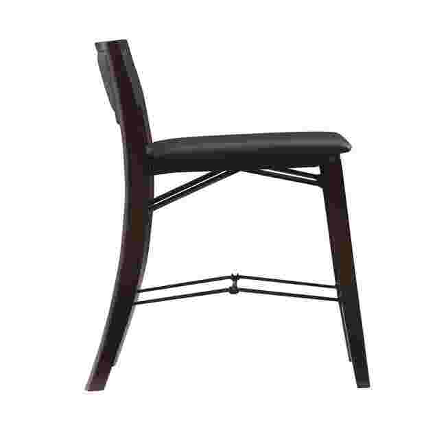 side view of black folding bar stool