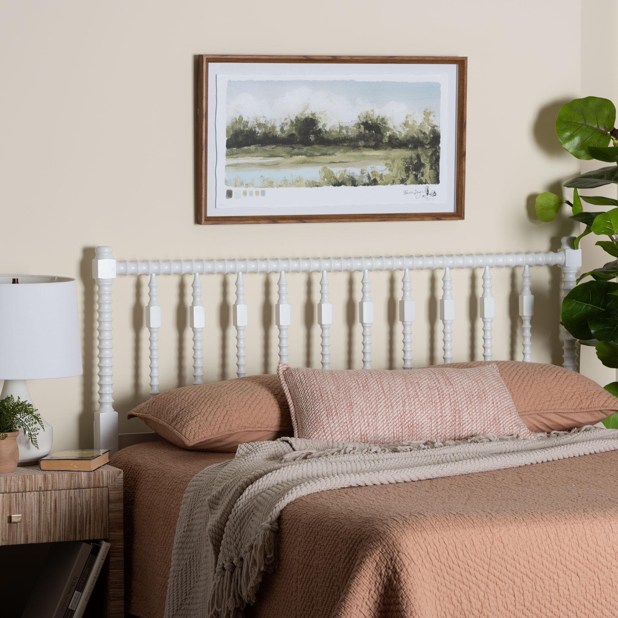 Juliette Turned Spindle Headboard, WHITE, alternate image number 4
