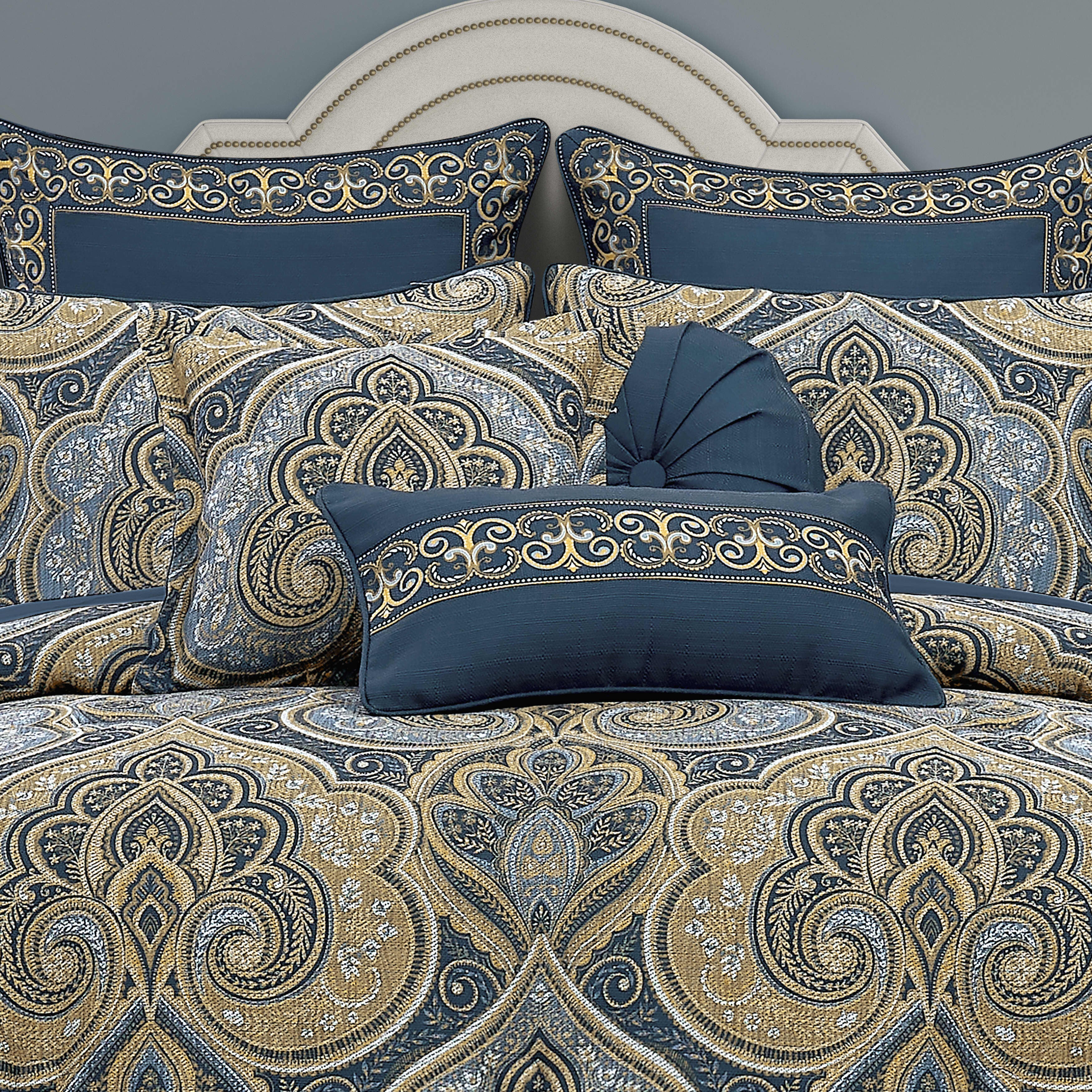 Messina Navy Boudoir Decorative Throw Pillow, NAVY, alternate image number null