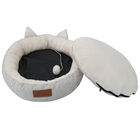 Stripe Printing poly-cotton cozy round cat bed , 18 inch, , alternate image number null