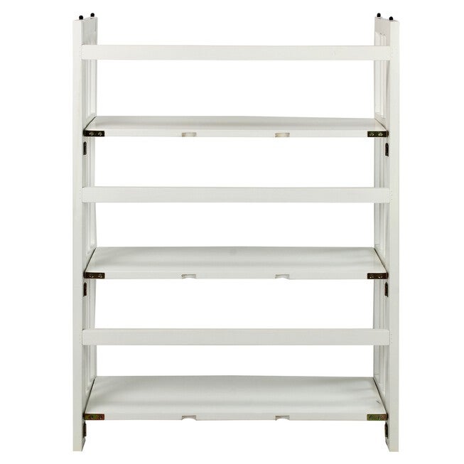 3-Shelf Folding Stackable Bookcase 27.5 inches Wide-White, , alternate image number null