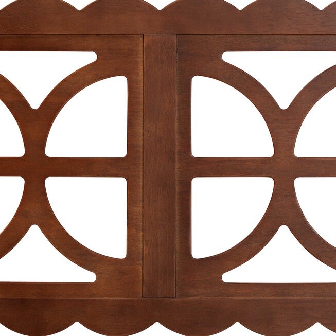 Nansen Wood Headboard with Scalloped Frame, Queen, Walnut, BROWN, alternate image number 3