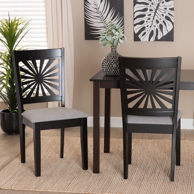 Olympia Modern Beige Fabric And Espresso Brown Finished Wood Dining Chair, , alternate image number 12