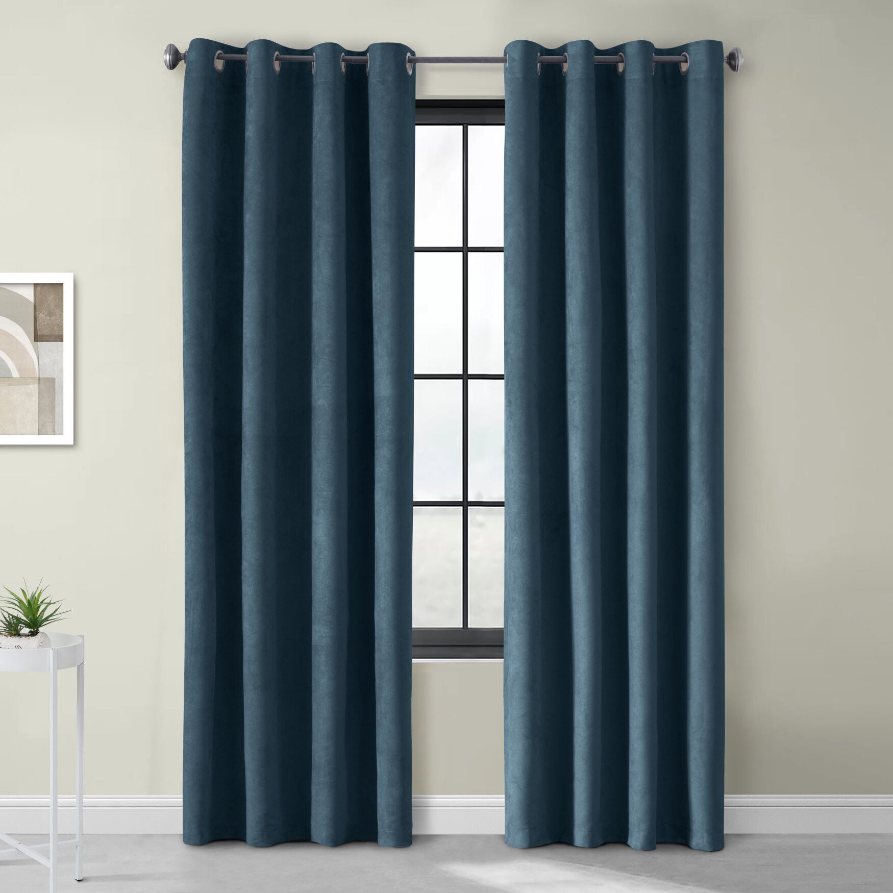 Navar Blackout Grommet Curtain Panel, NAVY, hi-res image number 0