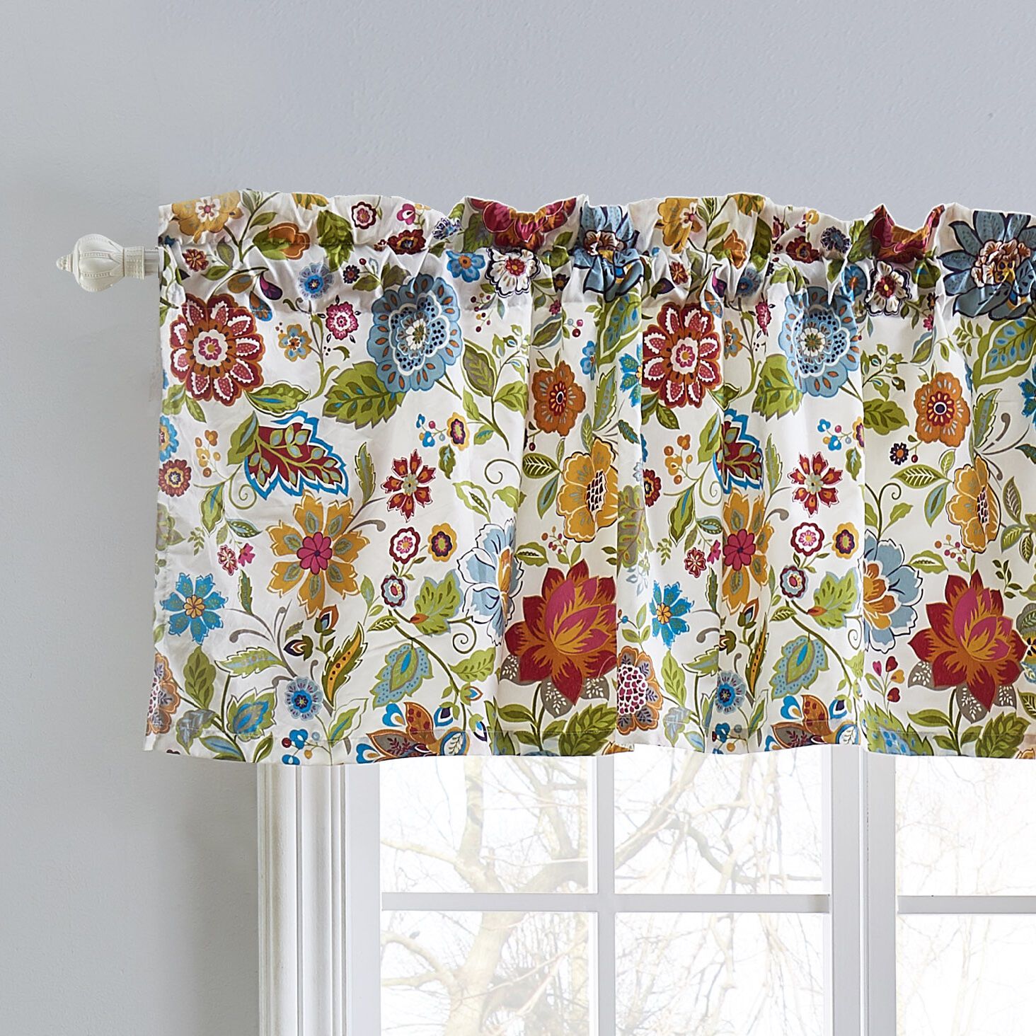 Astoria Window Treatment Valance Curtains, WHITE, hi-res image number 0