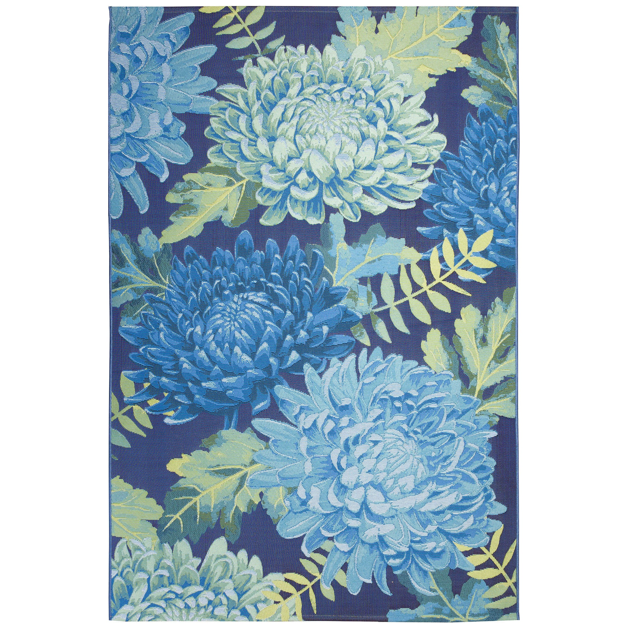 Liora Manne Marina Mum Indoor/Outdoor Area Rug Blue 7 feet 10 inches x 9 feet 10 inches, BLUE, hi-res image number 0