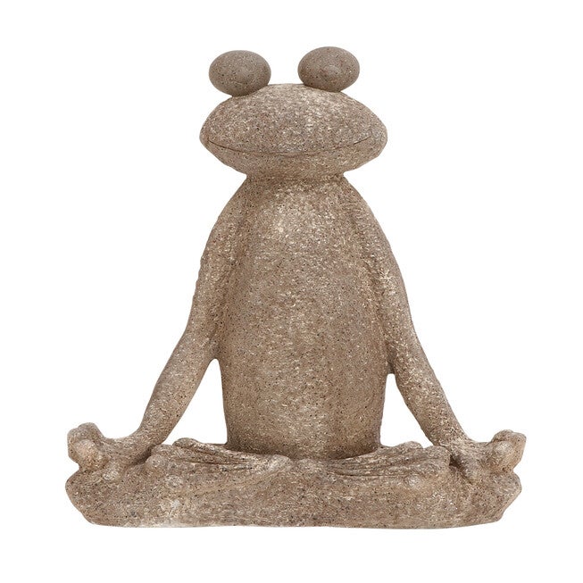 Brown Polystone Eclectic Frogs Garden Sculpture, BROWN, hi-res image number 0