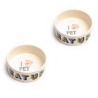 Set Of Two Retro Small Pet Dog Cat Bowls, ASSORTED, hi-res image number 0