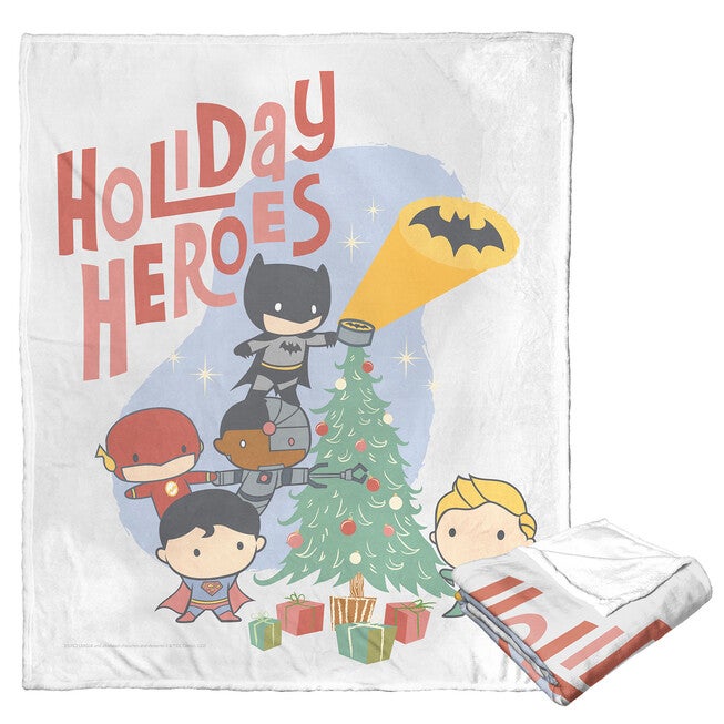 Wb Dc Justice League Holiday Heroes Silk Touch Throw, O, hi-res image number null