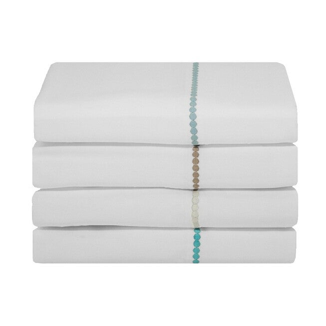 Highlights 400 Thread Count Cotton Dot Cuff White and Linen Dot Queen Sheet Set, , alternate image number null