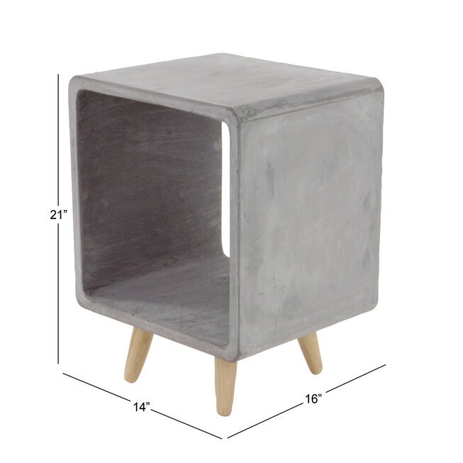 Grey Fiber Clay Industrial Outdoor Accent Table, , alternate image number 5