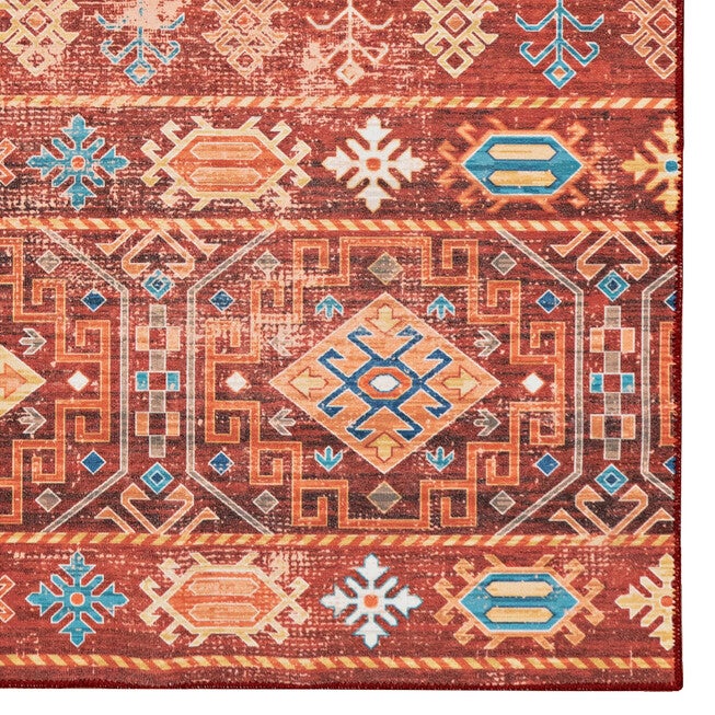 Washable Devlin Red/Ivory Rug, , alternate image number 3