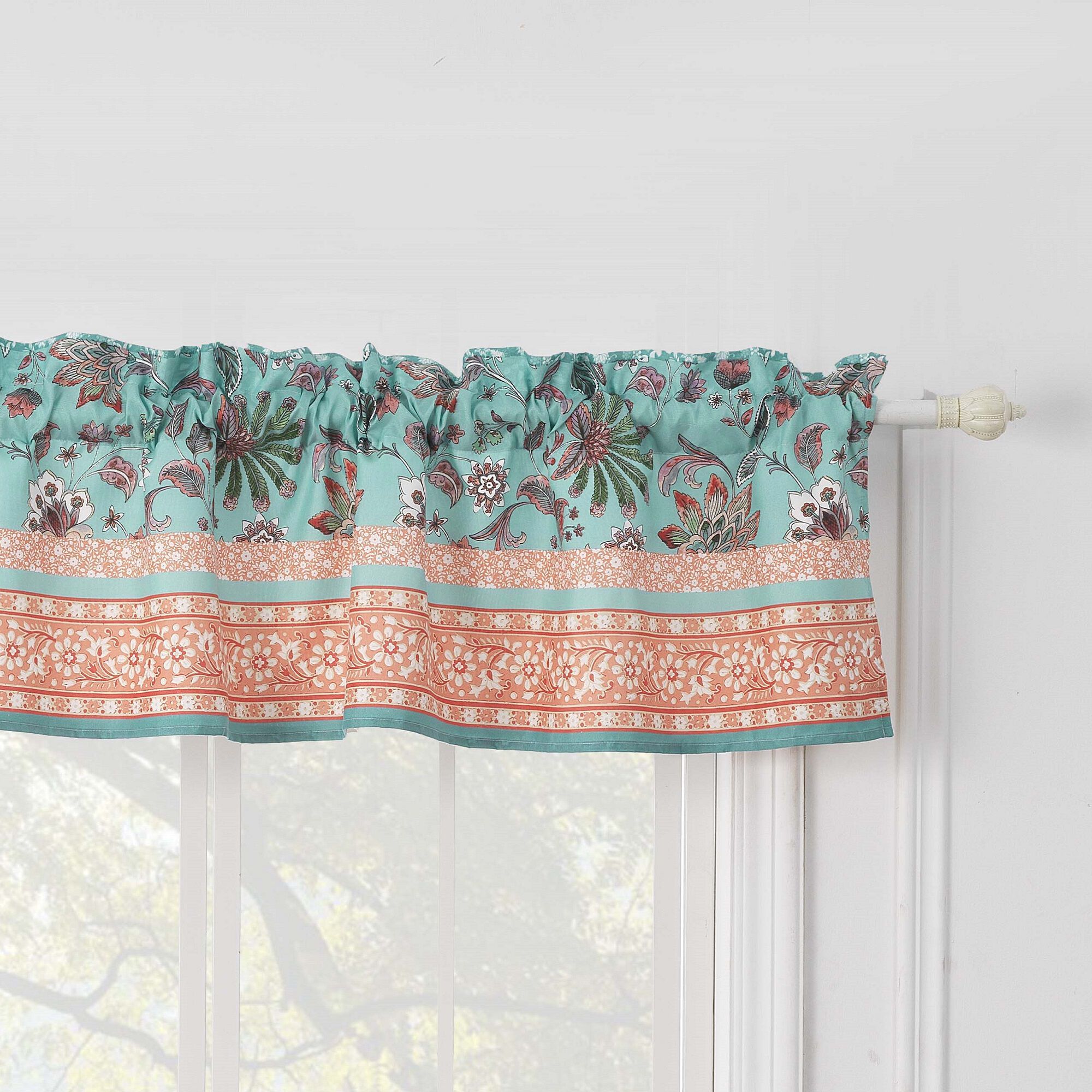 Audrey Window Treatment Valance Curtains, CHOCOLATE, hi-res image number 0