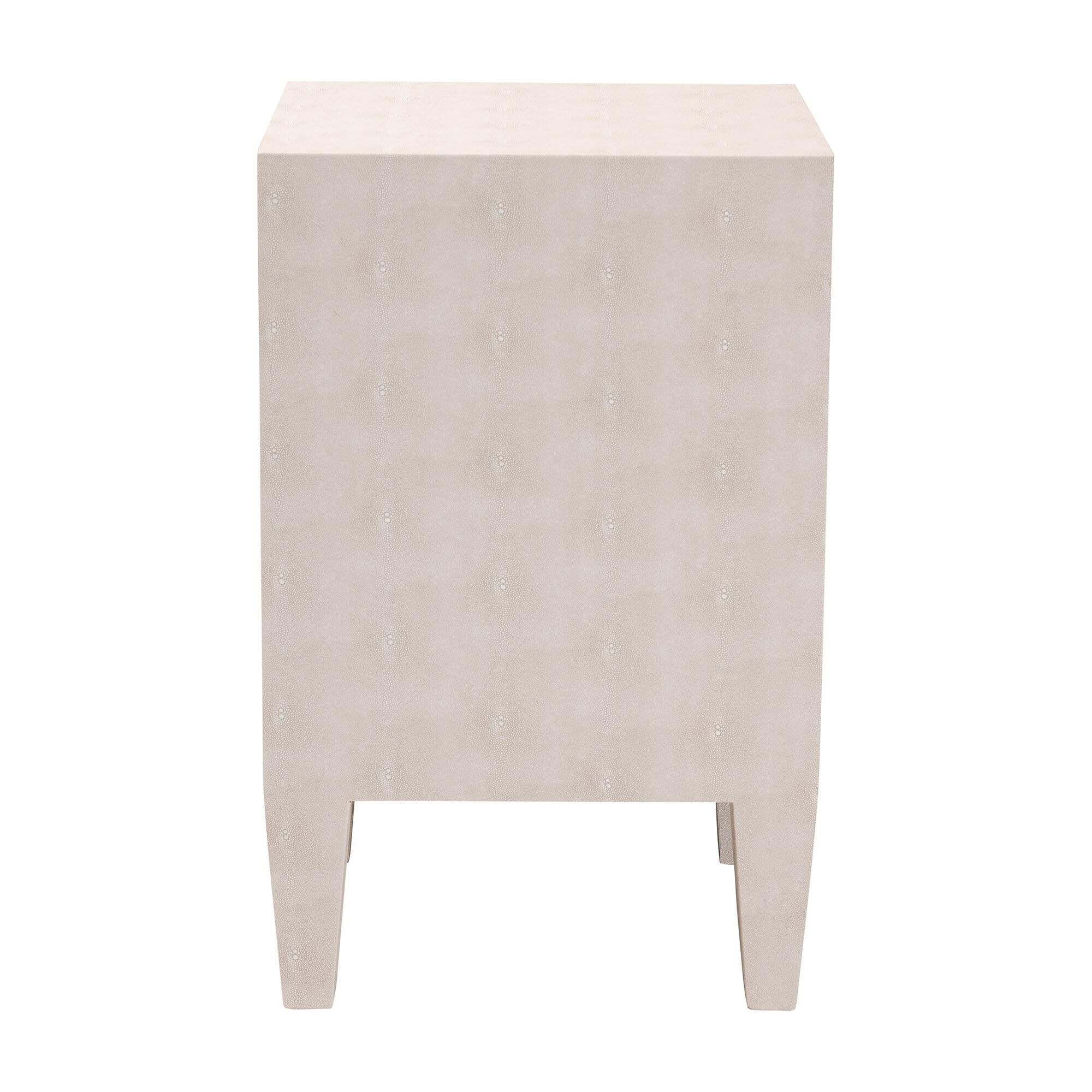 Leyna Modern Beige Faux Shagreen 3-Drawer End Table, BEIGE, alternate image number 5