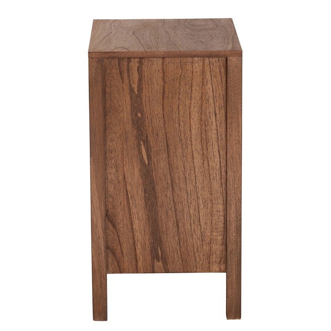 Holitz Modern Bohemian Walnut Brown Finished Bayur Wood Nightstand, , alternate image number 9